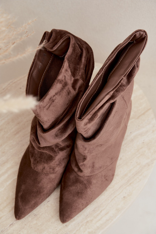 slouchy členkové topánky na opätku v khaki farbe Farren