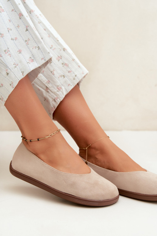 Dámske baleríny Barefoot v pieskovej farbe Hollin