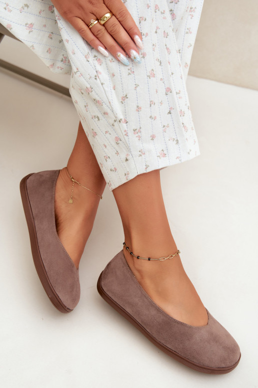 Dámske baleríny Barefoot v hlinenej farbe Hollin