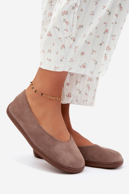 Dámske baleríny Barefoot v hlinenej farbe Hollin