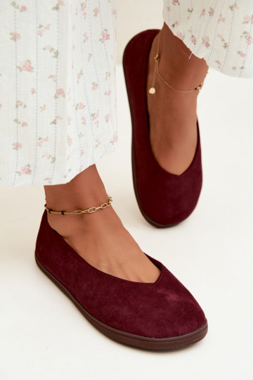 Dámske baleríny Barefoot v bordovej farbe Hollin 2