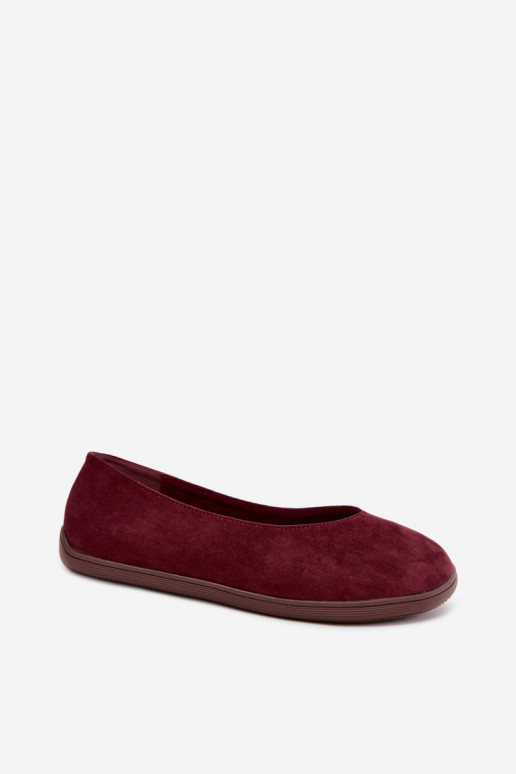 Dámske baleríny Barefoot v bordovej farbe Hollin