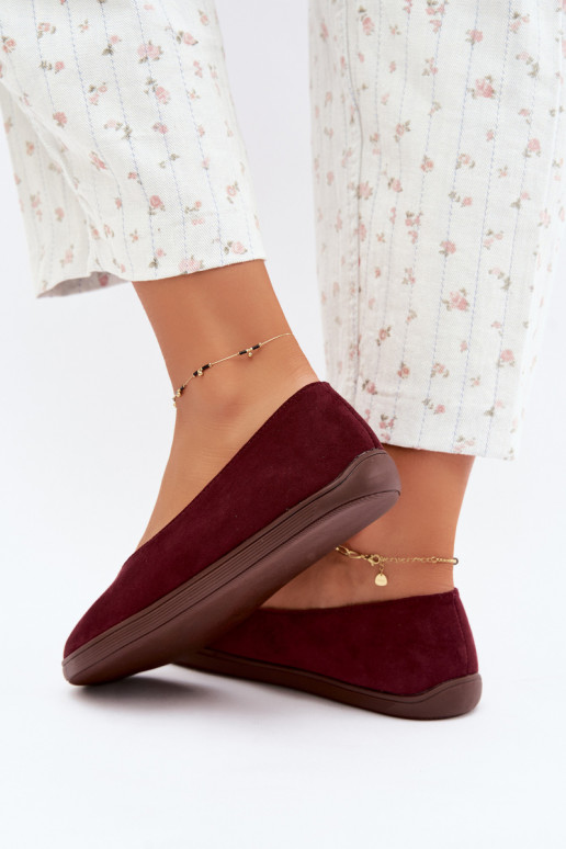 Dámske baleríny Barefoot v bordovej farbe Hollin