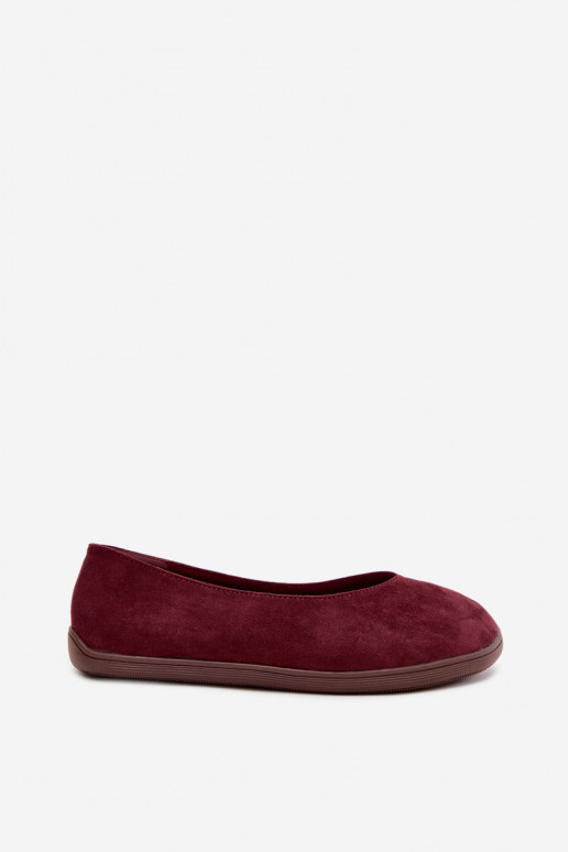 Dámske baleríny Barefoot v bordovej farbe Hollin