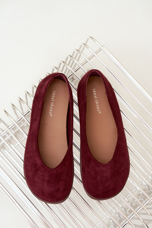 Dámske baleríny Barefoot v bordovej farbe Hollin
