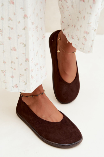 Dámske baleríny Barefoot v čokoládovej farbe Hollin 2