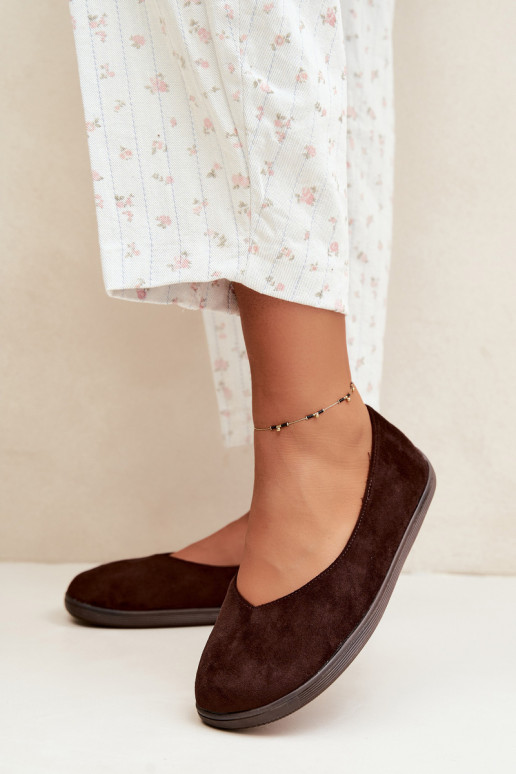 Dámske baleríny Barefoot v čokoládovej farbe Hollin