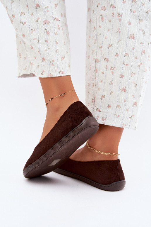 Dámske baleríny Barefoot v čokoládovej farbe Hollin