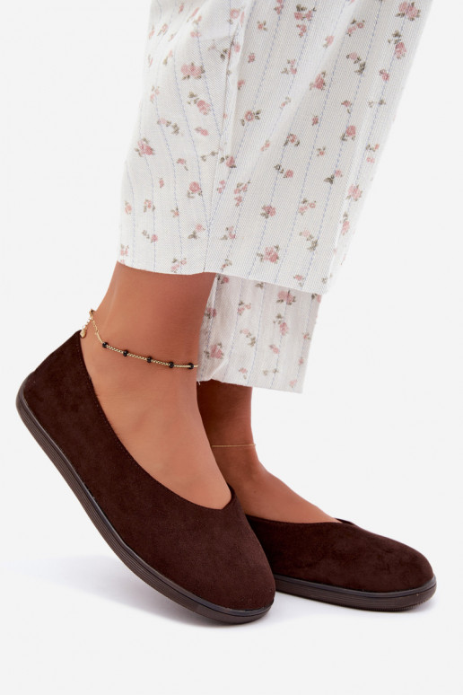 Dámske baleríny Barefoot v čokoládovej farbe Hollin
