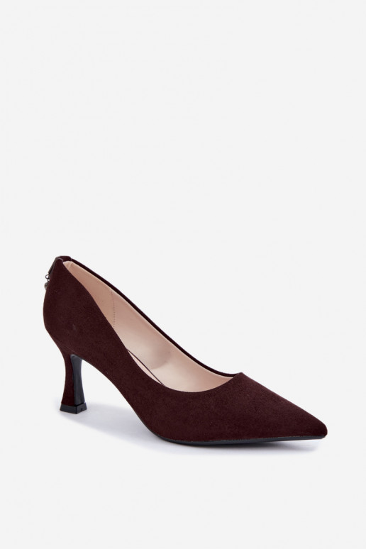 topánky na podpätku Klepsydra Vinceza 62330 v hnedej farbe