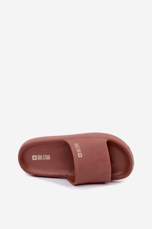 Dámske ľahké šľapky Big Star UU274088 v hnedej farbe
