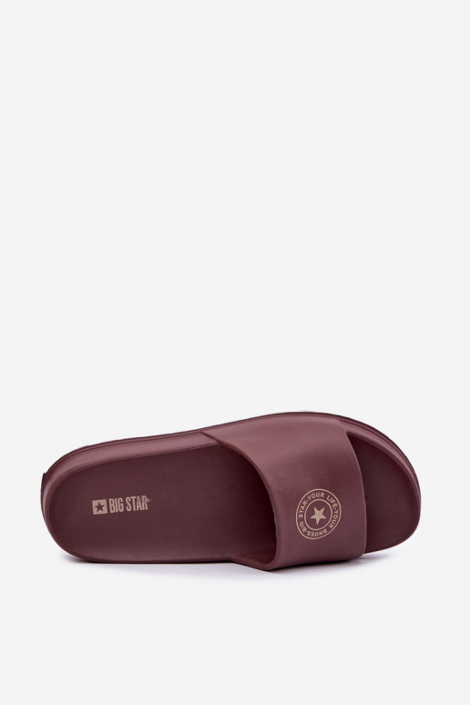 Dámske ľahké šľapky Big Star UU274075 v hnedej farbe