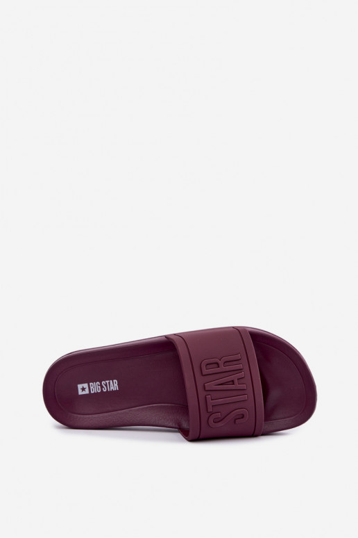 Dámske šľapky Big Star UU274070 v bordovej farbe