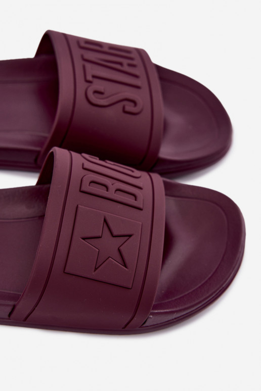 Dámske šľapky Big Star UU274070 v bordovej farbe