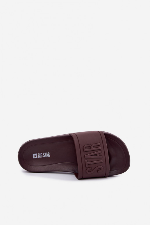 Dámske šľapky Big Star UU274072 v čokoládovej farbe
