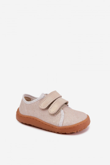 Detské šľapky Barefoot Froddo Canvas G1700440-1 Zlaté