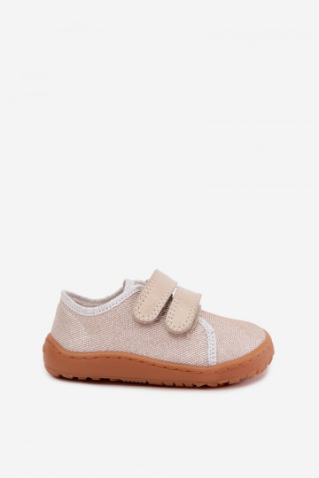 Detské šľapky Barefoot Froddo Canvas G1700440-1 Zlaté 2