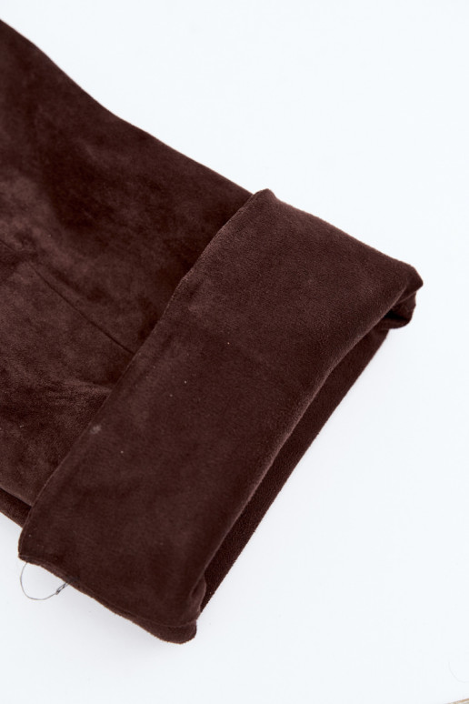 dámske vysoké čižmy na slip-on s podpätkami v čokoládovej farbe Favra