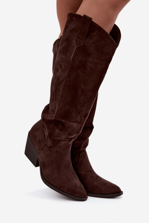 slouchy vysoké čižmy na zips v CzekoladoĮe Sylvie