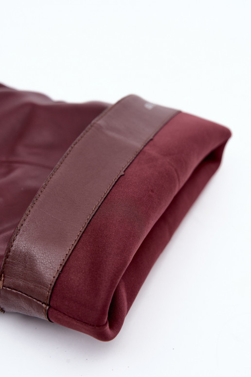 dámske vysoké čižmy na slip-on s tenkými podpätkami v burgundskej farbe Ysolienne