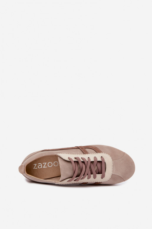 Umelé semišové tenisky Zazoo N1402S2, pieskové