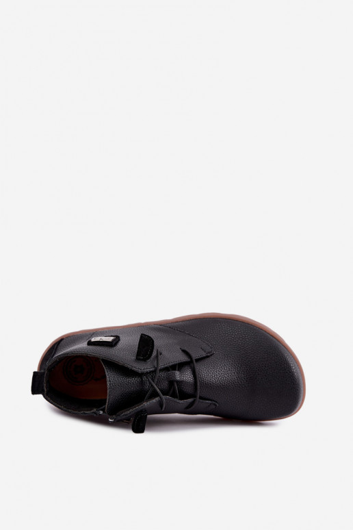 Kožené dámske topánky Barefoot, čierne Sireya
