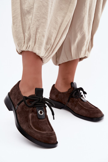 Barefoot dámske topánky z umelej zamše D&A CR62-3460 v čokoládovej farbe