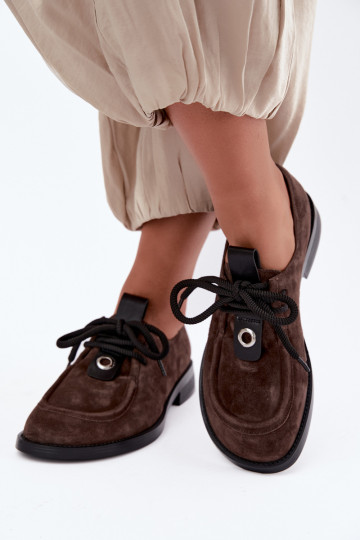 Barefoot dámske topánky z umelej zamše D&A CR62-3460 v čokoládovej farbe 2