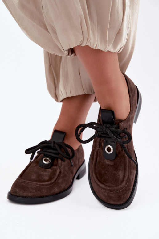 Barefoot dámske topánky z umelej zamše D&A CR62-3460 v čokoládovej farbe