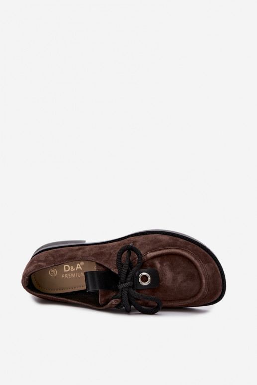 Barefoot dámske topánky z umelej zamše D&A CR62-3460 v čokoládovej farbe