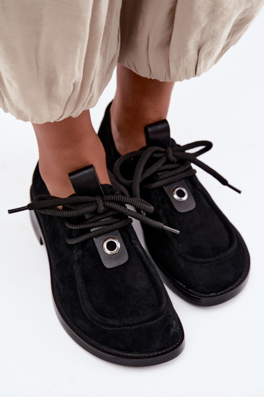 Barefoot dámske topánky z umelej zamše D&A CR62-3460 v čiernej farbe