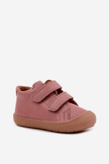 Tmavoružové detské kožené topánky Barefoot Froddo G2130328-6