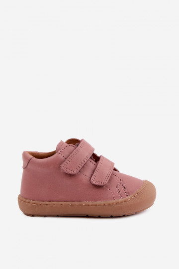 Tmavoružové detské kožené topánky Barefoot Froddo G2130328-6 2