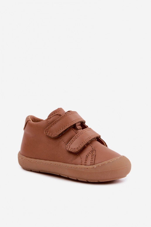 Hnedé detské kožené topánky Barefoot Froddo G2130328-2