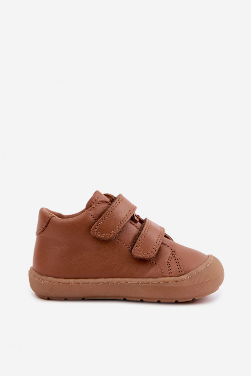 Hnedé detské kožené topánky Barefoot Froddo G2130328-2