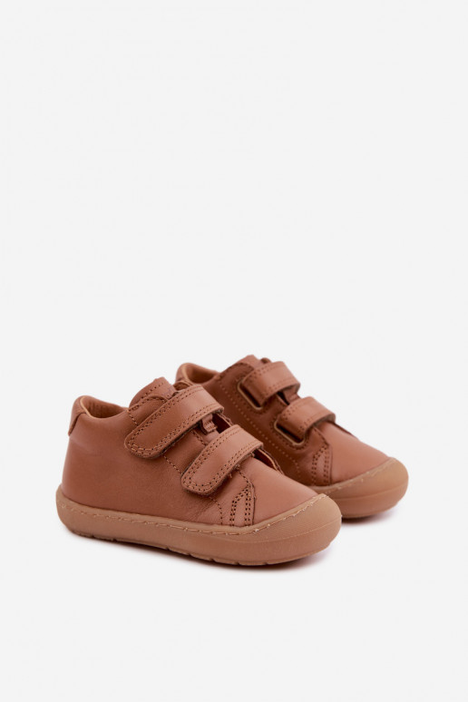 Hnedé detské kožené topánky Barefoot Froddo G2130328-2