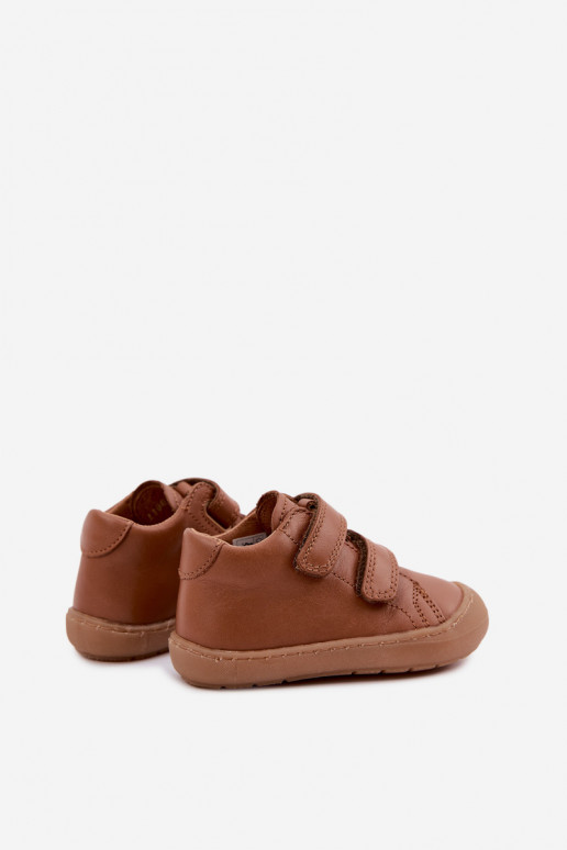 Hnedé detské kožené topánky Barefoot Froddo G2130328-2