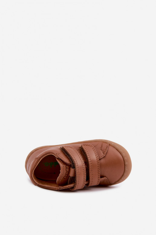 Hnedé detské kožené topánky Barefoot Froddo G2130328-2