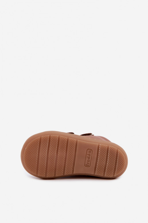 Hnedé detské kožené topánky Barefoot Froddo G2130328-2