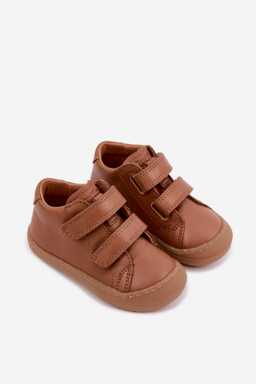 Hnedé detské kožené topánky Barefoot Froddo G2130328-2