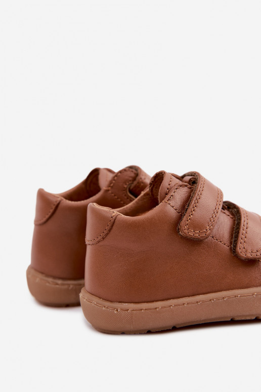 Hnedé detské kožené topánky Barefoot Froddo G2130328-2