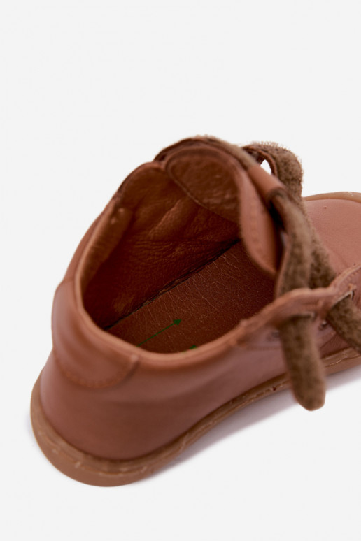 Hnedé detské kožené topánky Barefoot Froddo G2130328-2