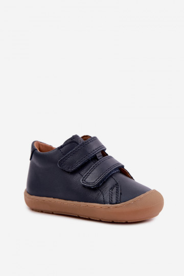 Tmavomodré detské kožené topánky Barefoot Froddo G2130328