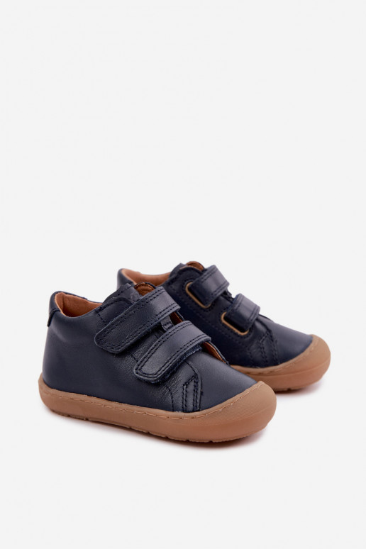 Tmavomodré detské kožené topánky Barefoot Froddo G2130328