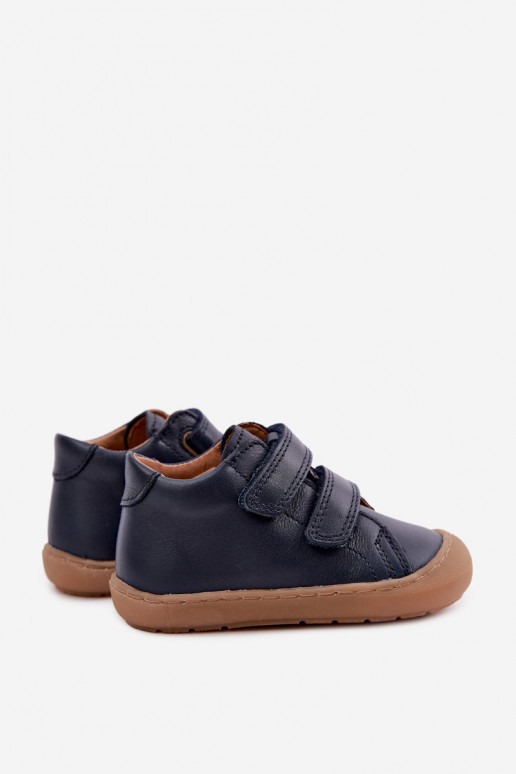 Tmavomodré detské kožené topánky Barefoot Froddo G2130328