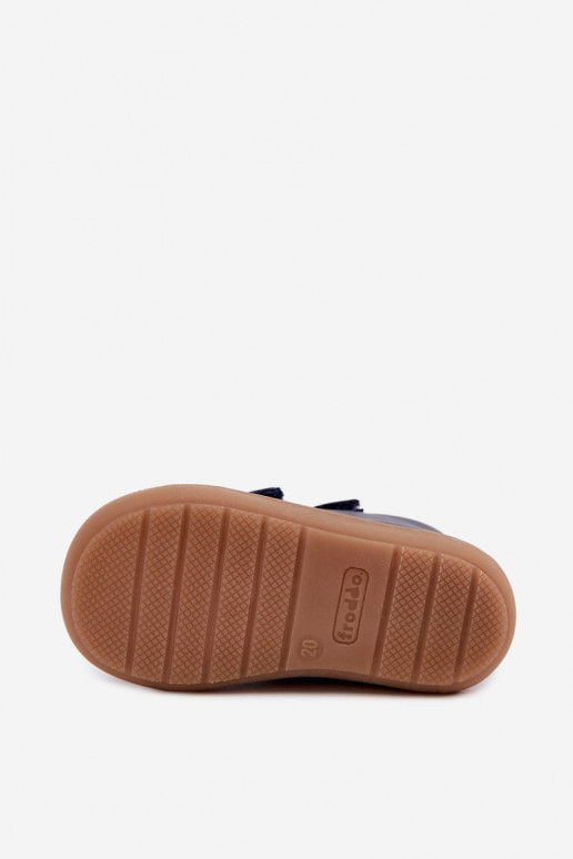 Tmavomodré detské kožené topánky Barefoot Froddo G2130328