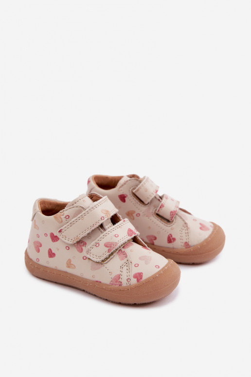 Pieskové detské kožené topánky Barefoot Froddo G2130328-64