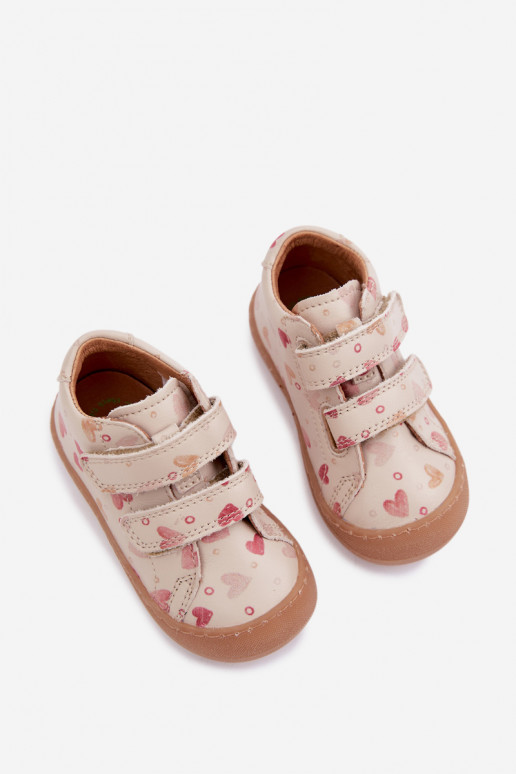 Pieskové detské kožené topánky Barefoot Froddo G2130328-64