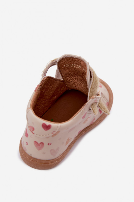 Pieskové detské kožené topánky Barefoot Froddo G2130328-64