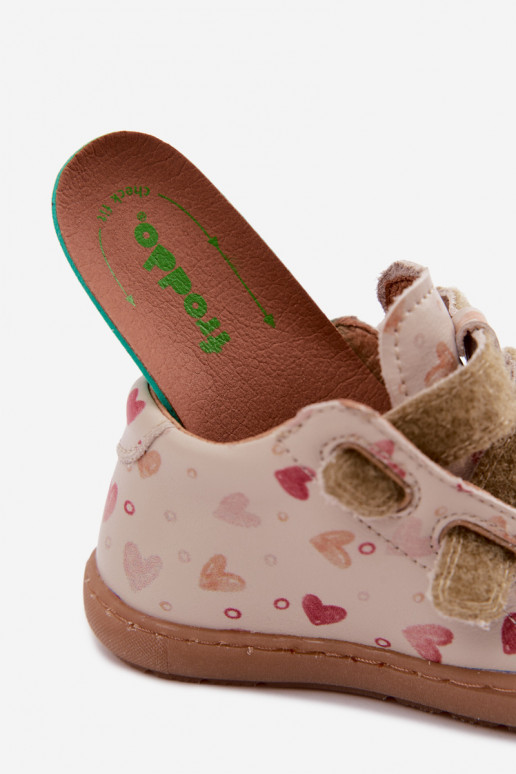 Pieskové detské kožené topánky Barefoot Froddo G2130328-64